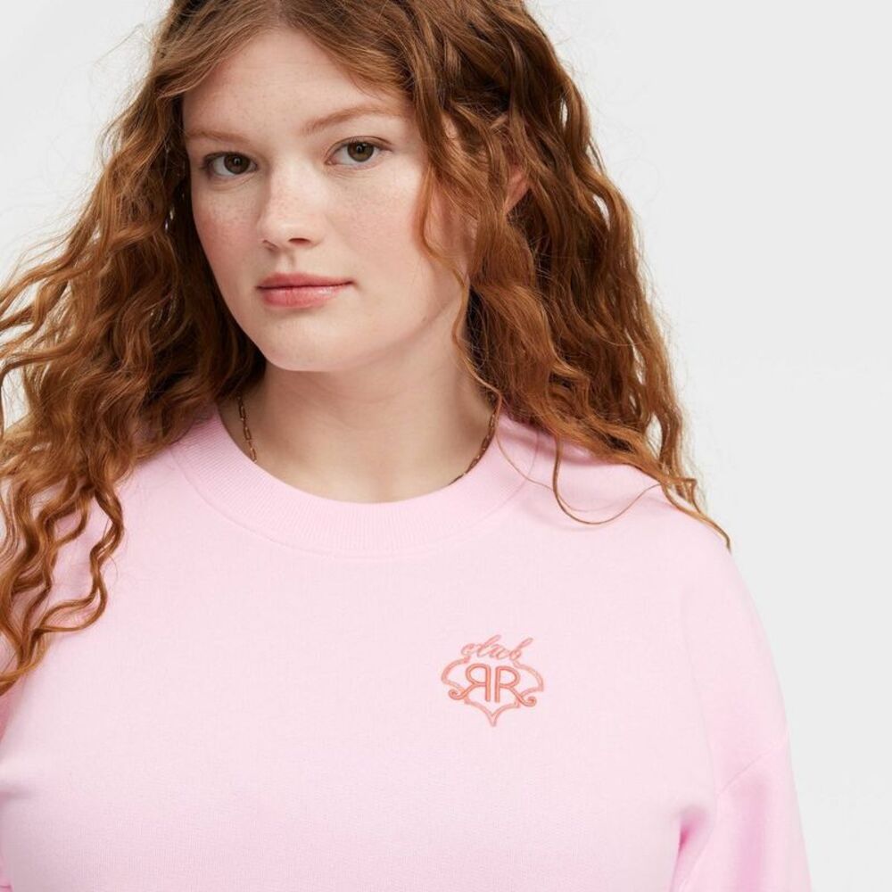 Women's Crewneck Pullover Sweatshirt Soft Pink - Roller Rabbit L - Picture 4 of 4